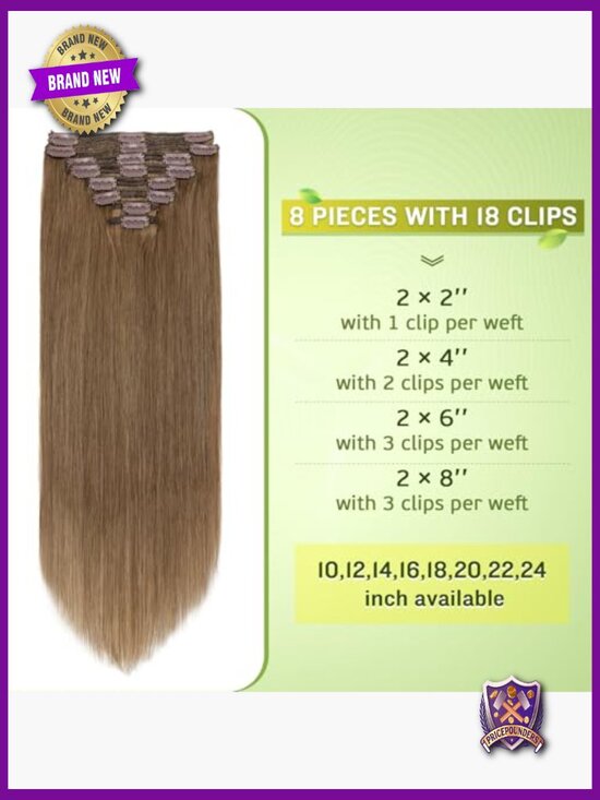 100% Remy Human Hair Clip In Extensions 22\